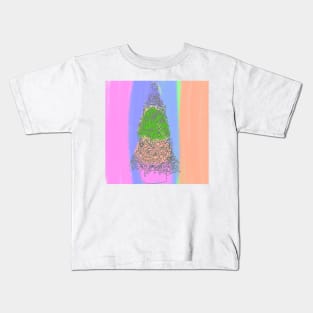 Colorful watercolor Christmas tree art Kids T-Shirt